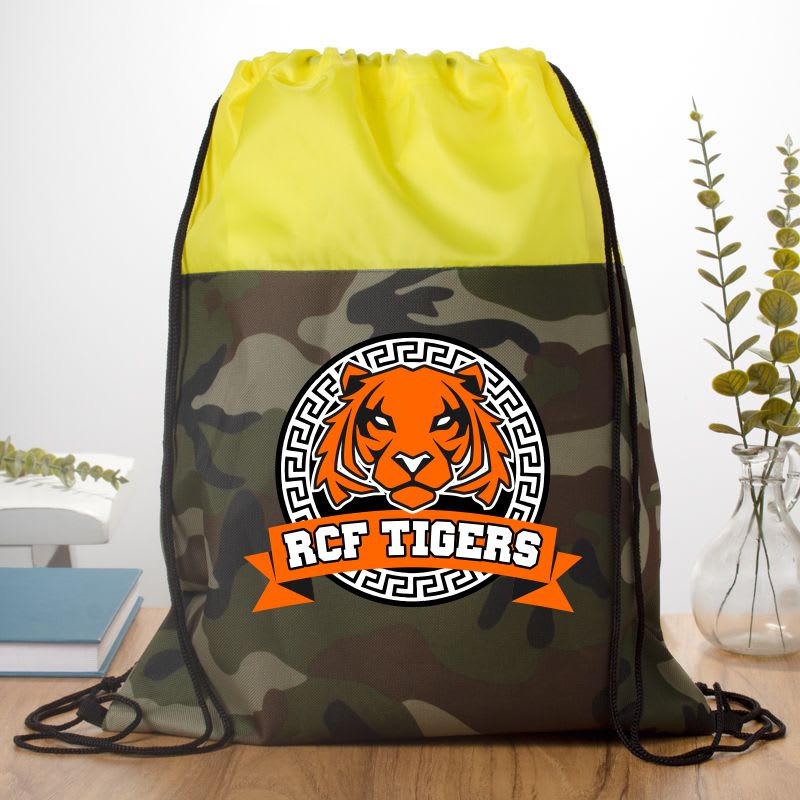 Colored Camo Drawstring Tote Bags 8