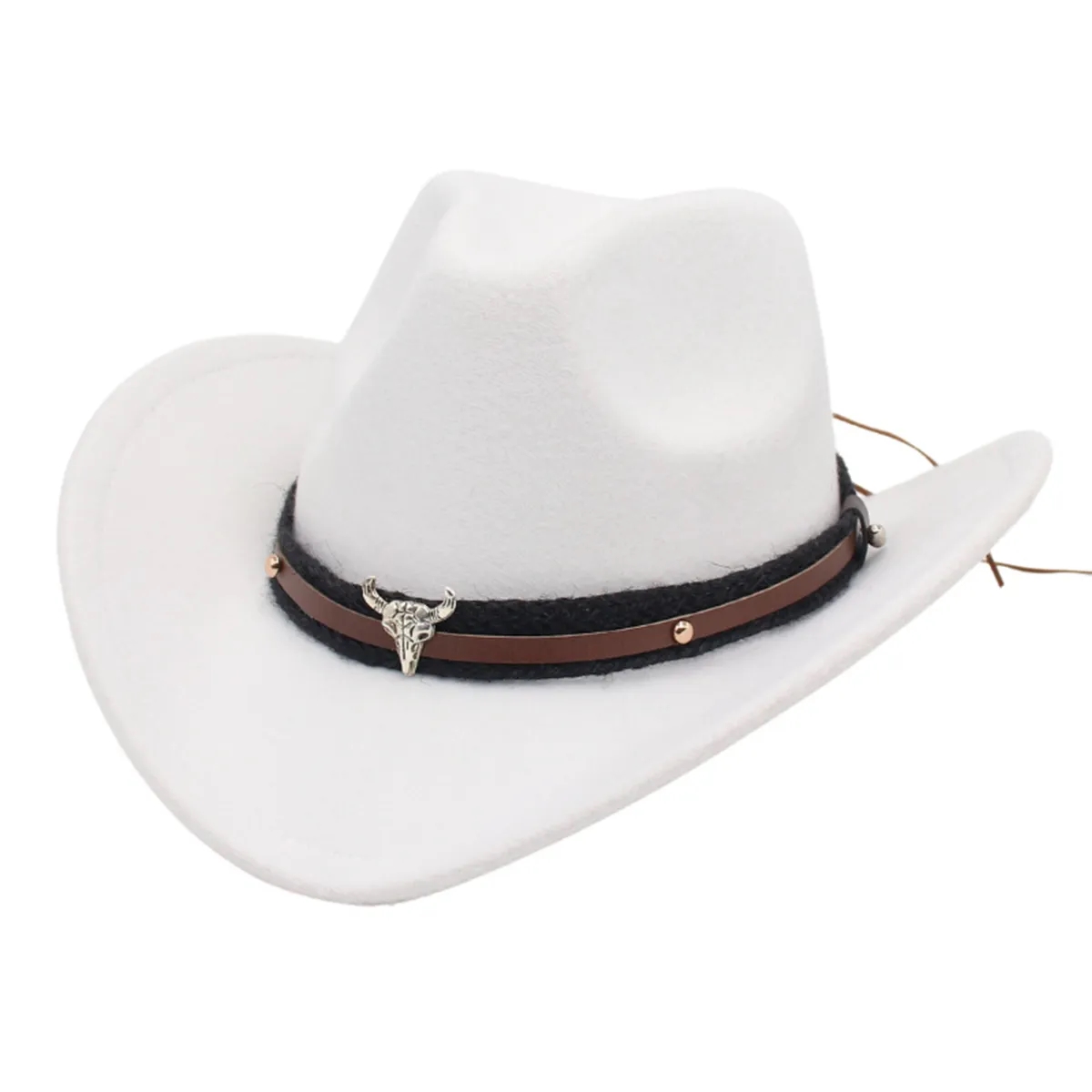 Unisex Classic Western Cowboy Men Felt Wide Brim Hats 5