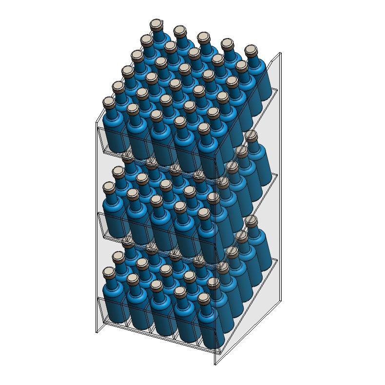 3 Tier Acrylic Beverage Display 5 Rows