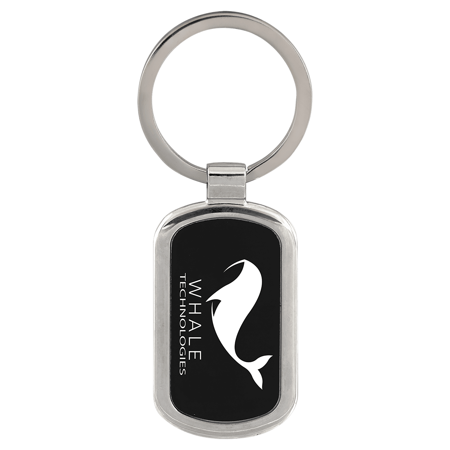Black Laserable Metal Rectangle Keychain 1