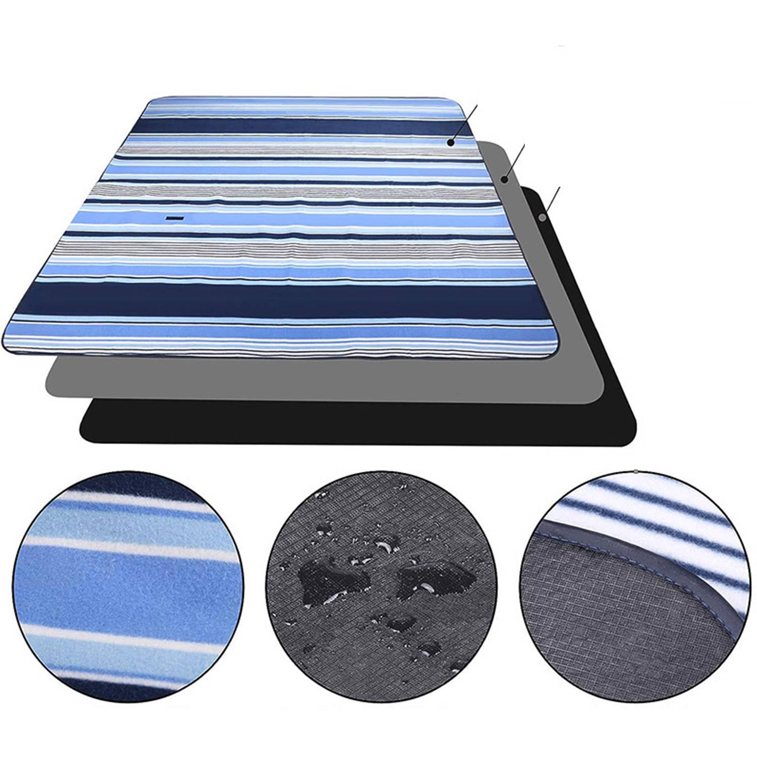 Outdoor Fleece Picnic Blanket Mat 3