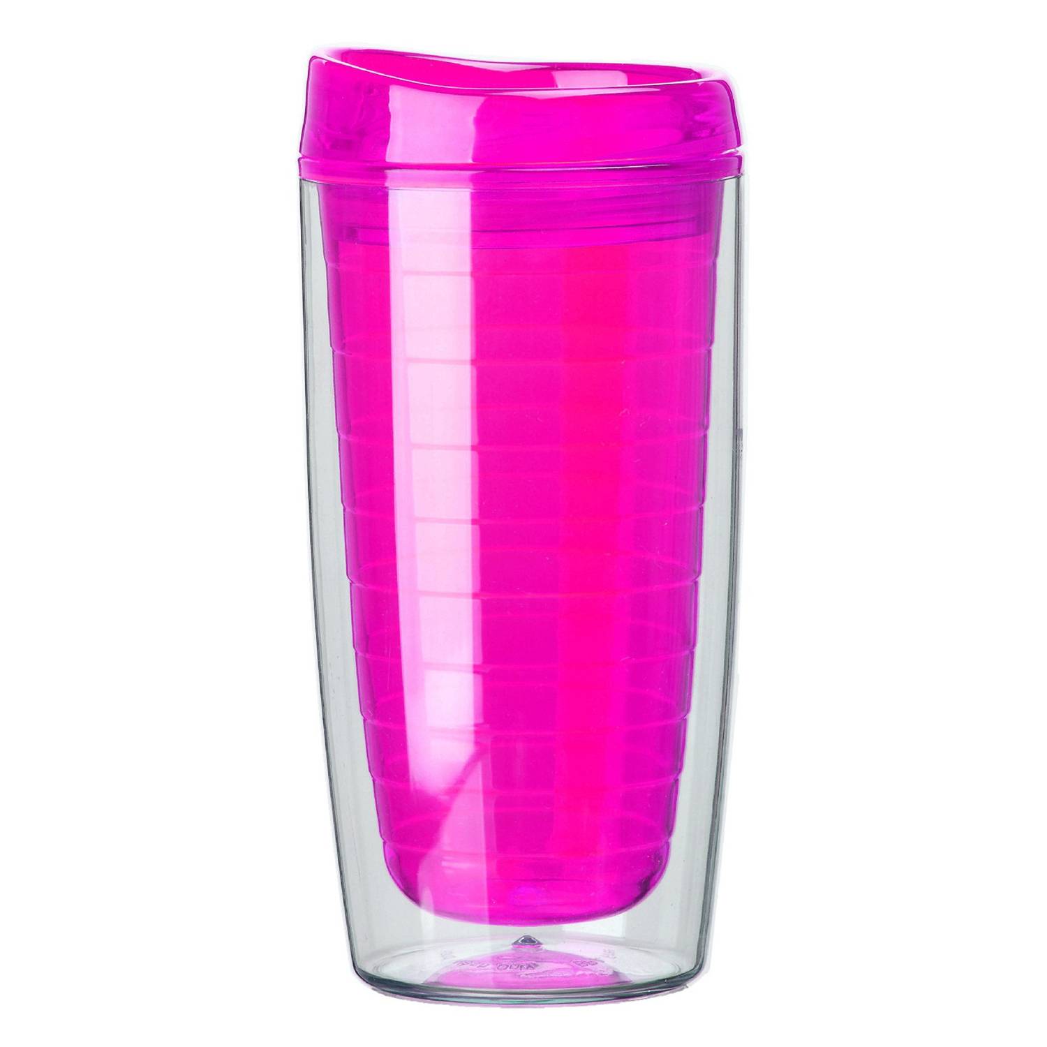 16oz Double Walled Plastic Travel Cup w/ Lid 4