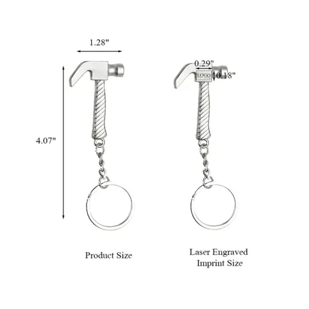 Custom Silver Hammer Keychain 2