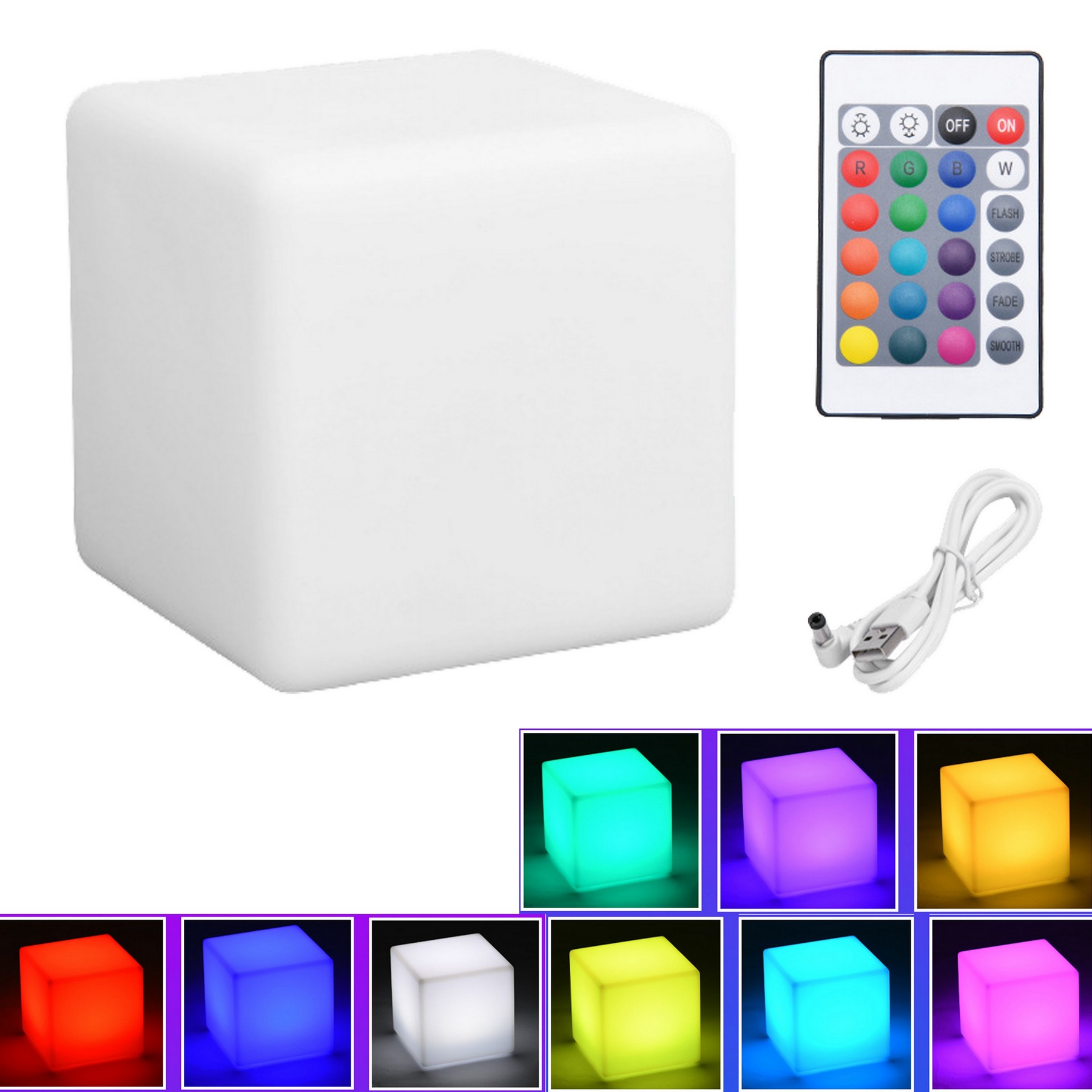 Square 16 Colors Rechargeable Led Light 3