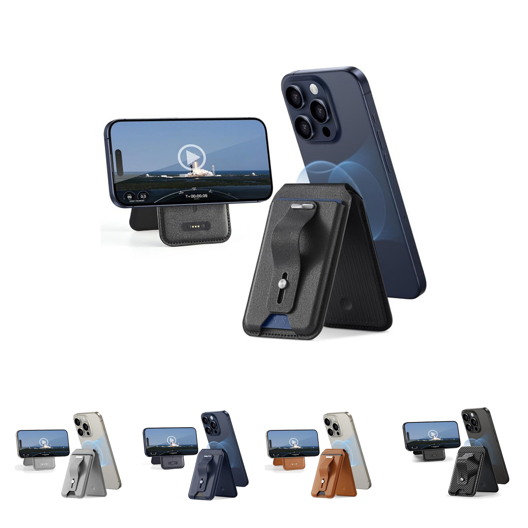 Magnetic Wallet Tracker with Adjustable Phone Stand 2