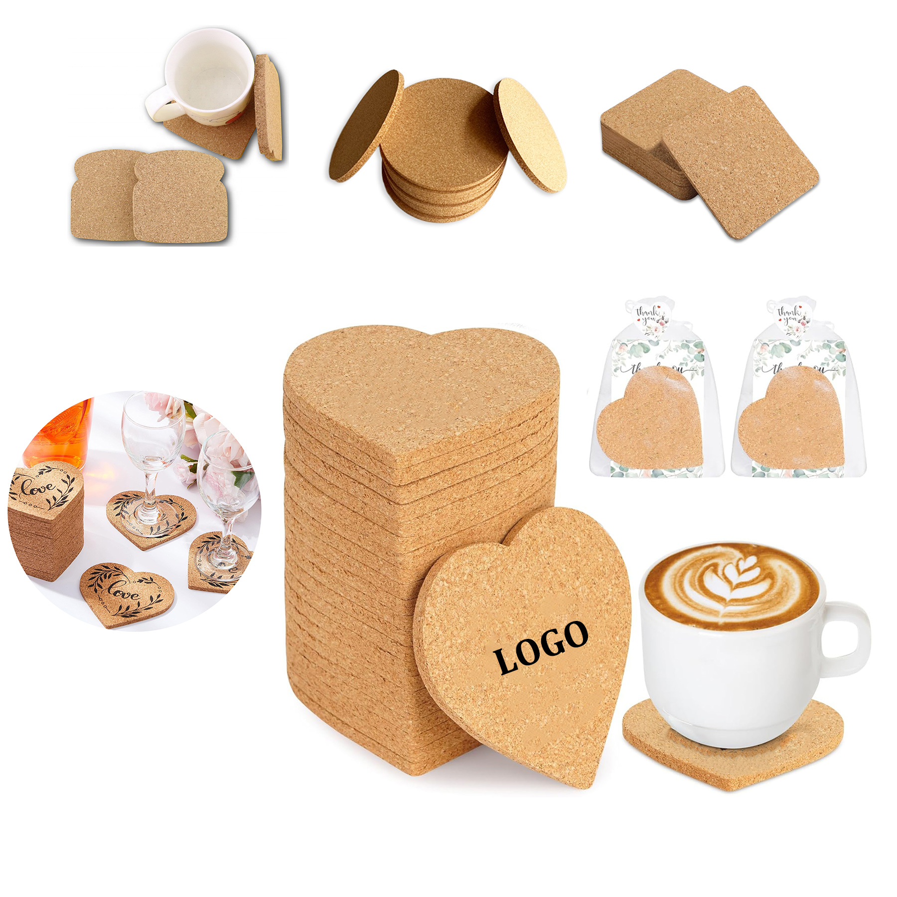 Irregular shaped Cork Coaster Gift 4