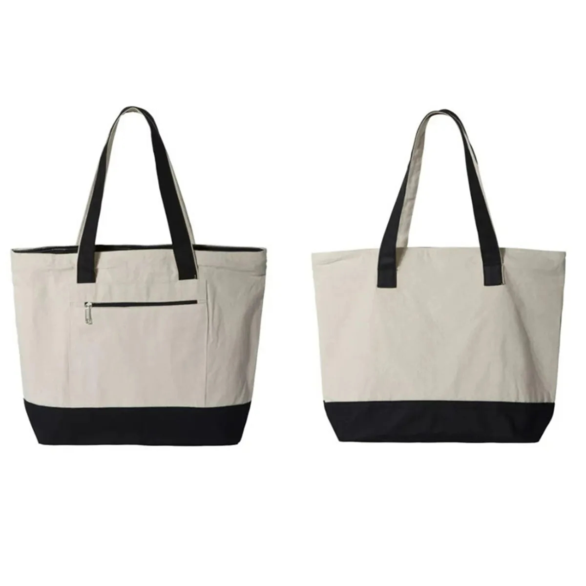 Zippered Heavy Cotton Canvas Boat Tote Bag 4