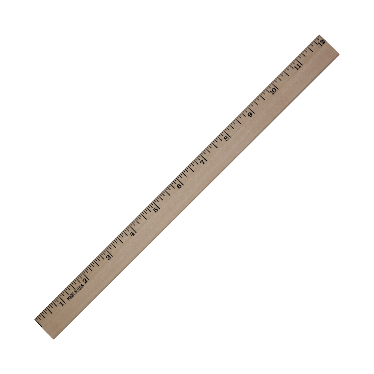 12" Clear Lacquer Beveled Wood - English Scale 1