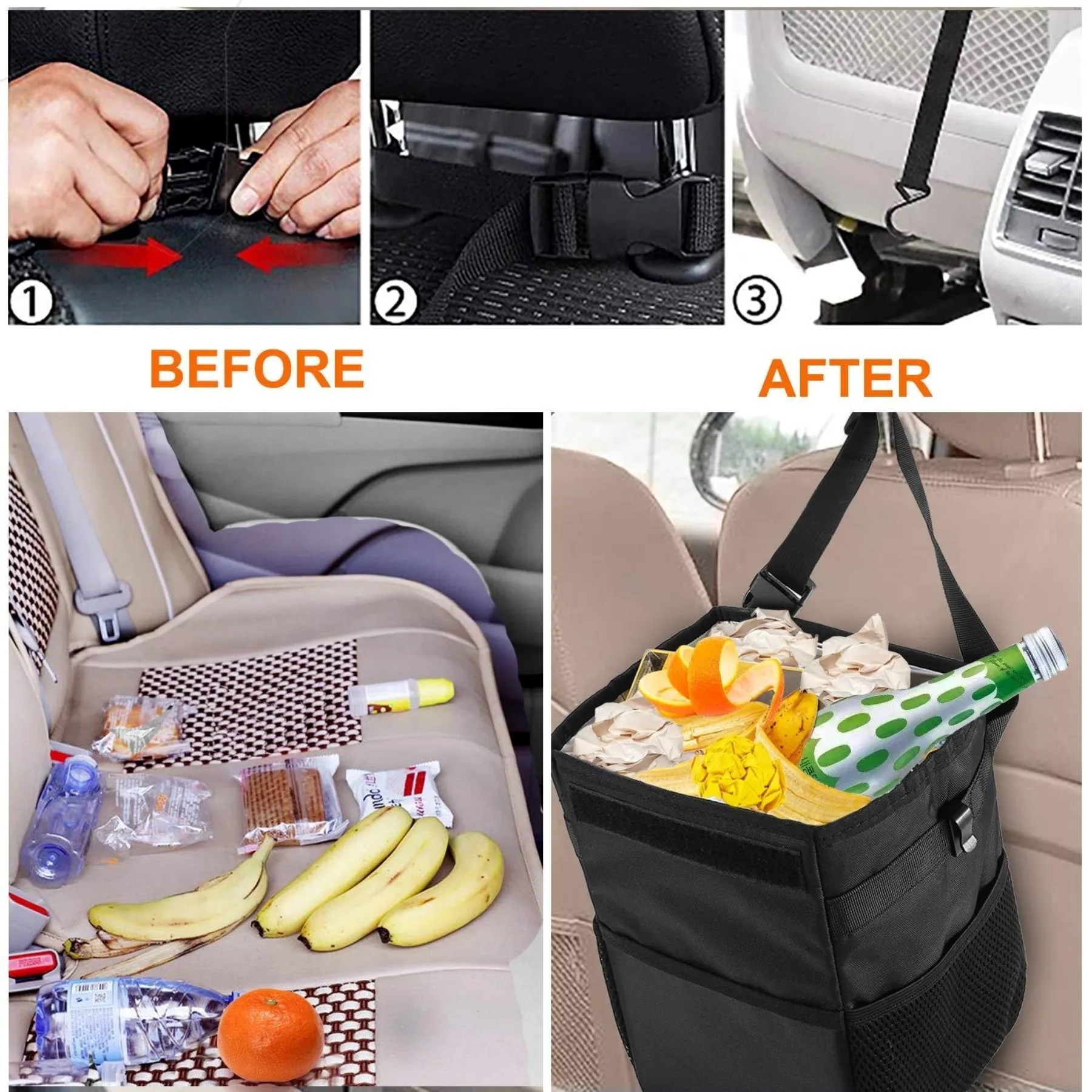 Waterproof Car Trash Can with Lid 5