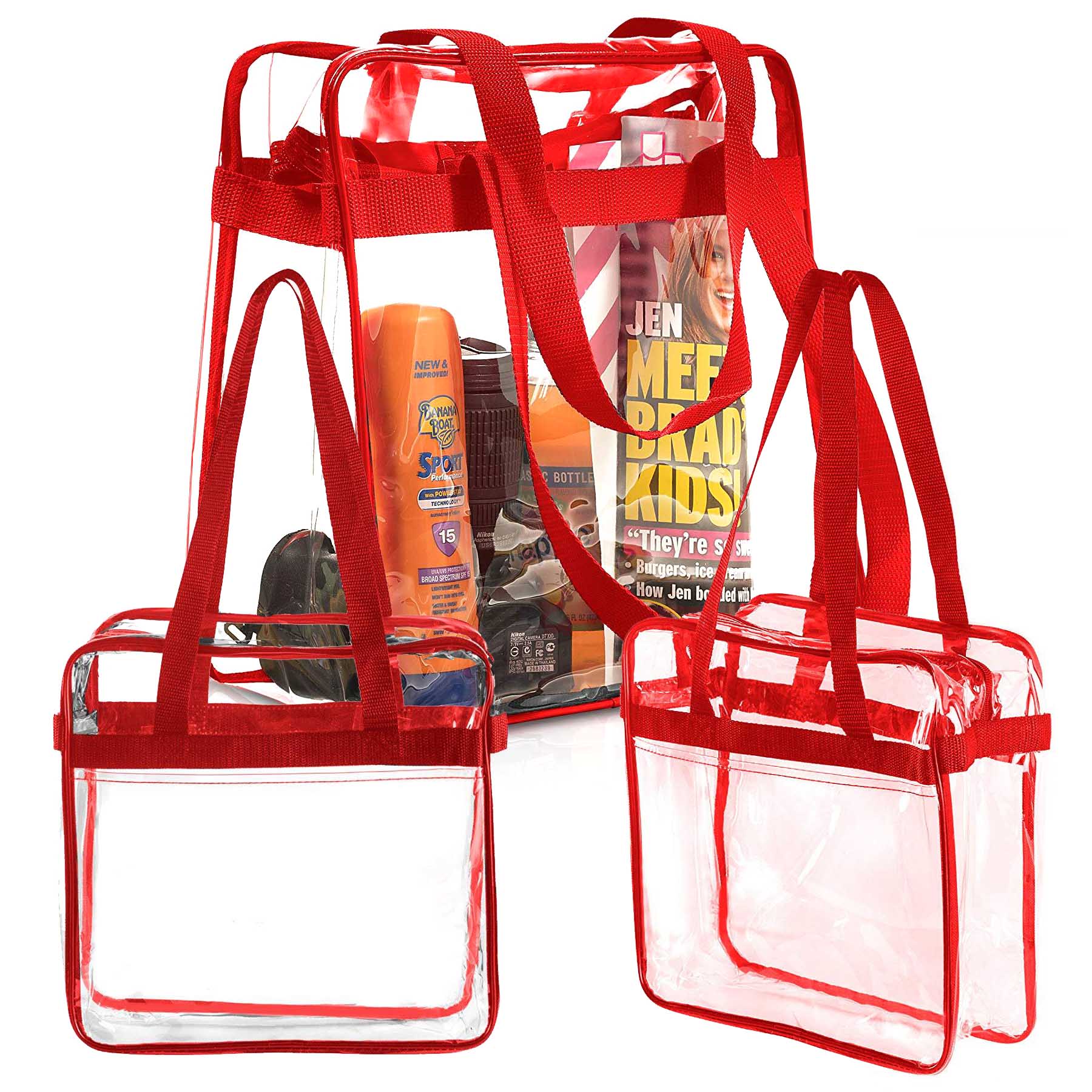 Clear Stadium Tote Bag with Zipper 1