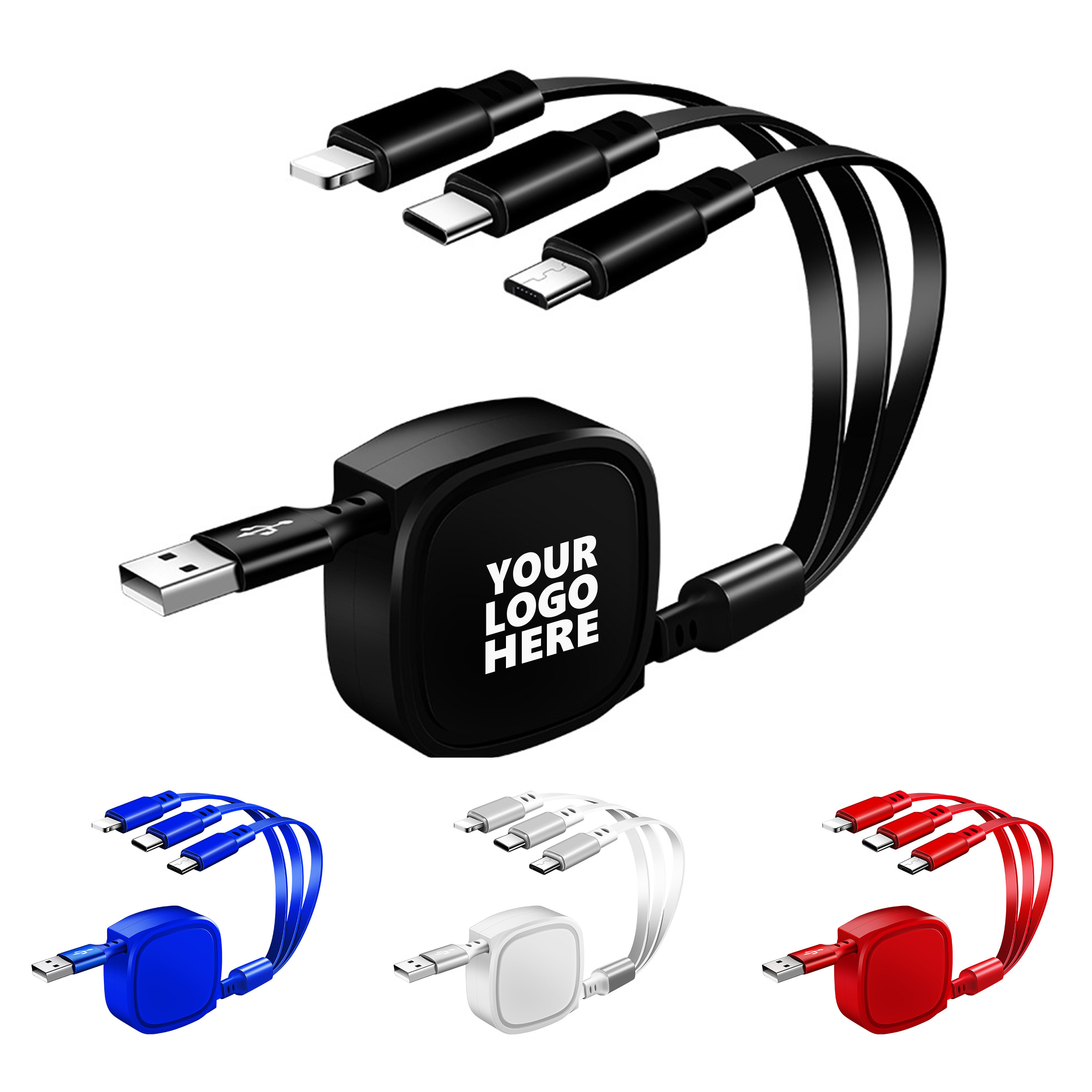 Retractable Multi-Charging Cable ?C 3-in-1 Design 2