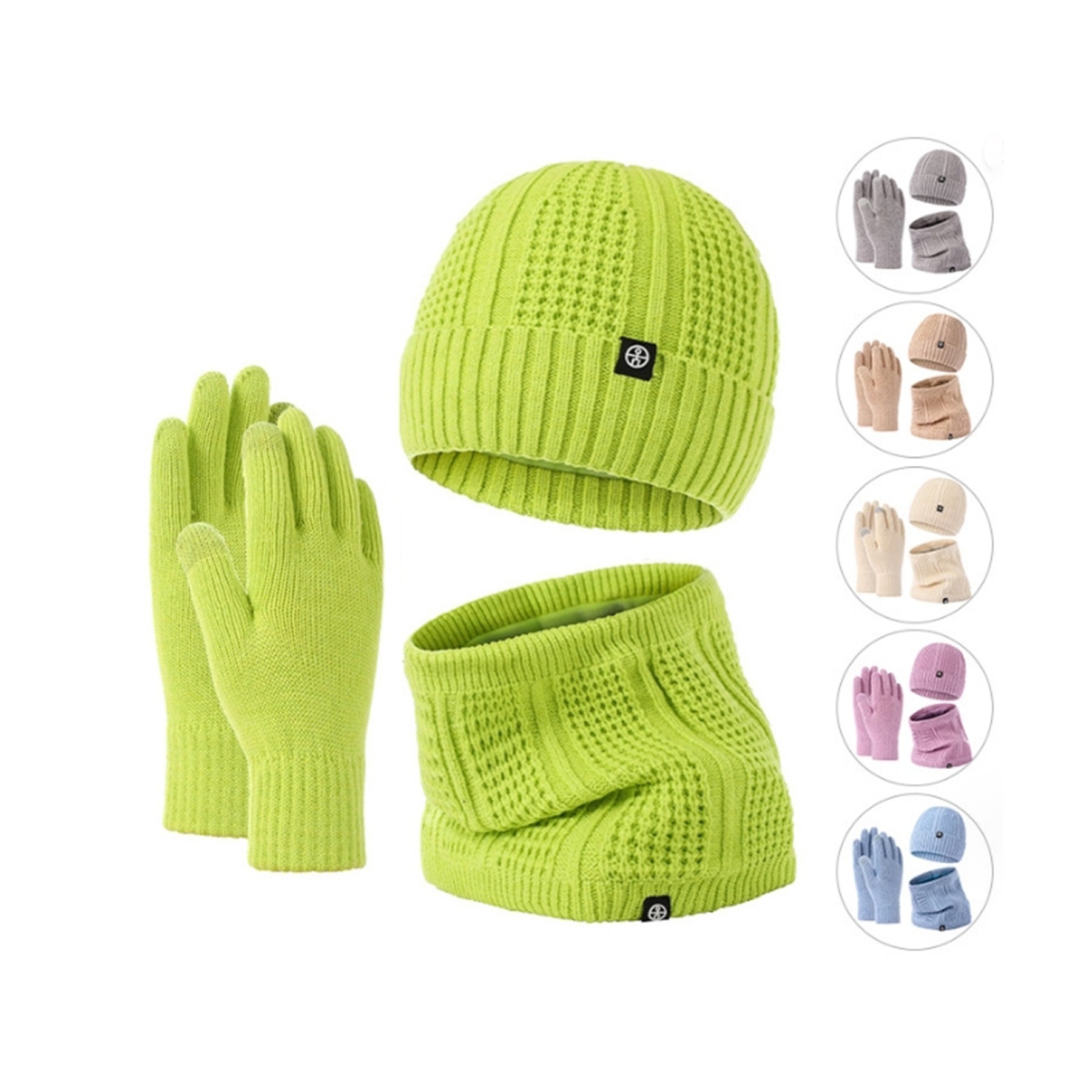 Winter Hat Scarf Gloves Set