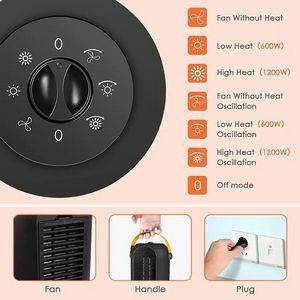 1200W Electric Space Heater With Thermostat PTC 3