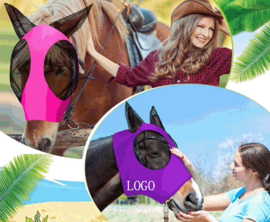 Horse Fly Mask with Ears Comfort Stretchy Mesh/Horse Mask Face Cover 1