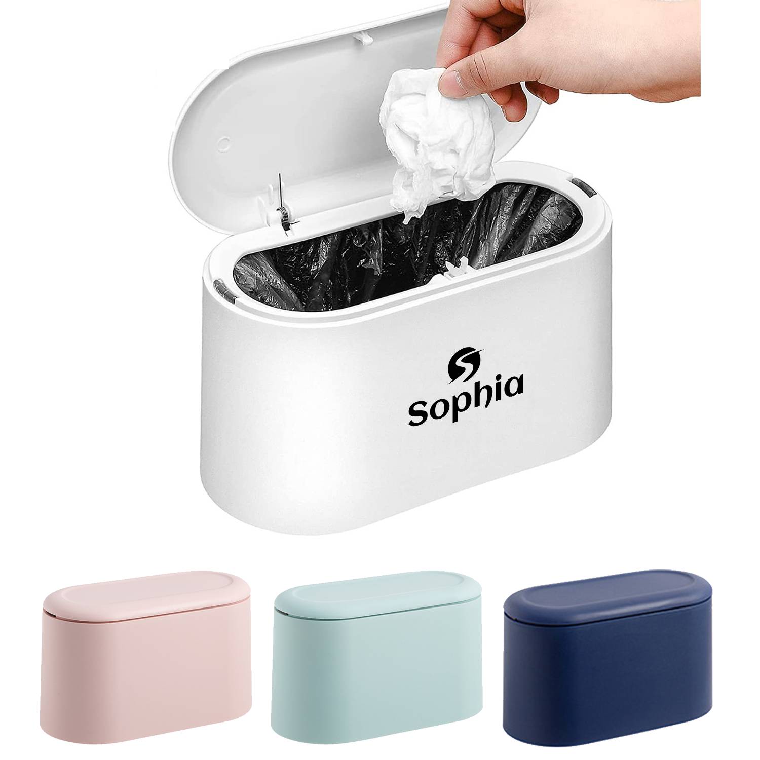 Mini Trash Can with Lid 2