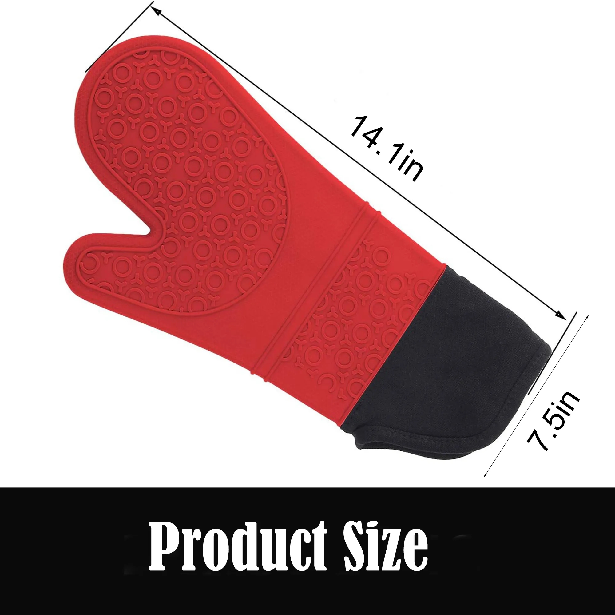 Silicone Heatproof Waterproof Oven Gloves 3