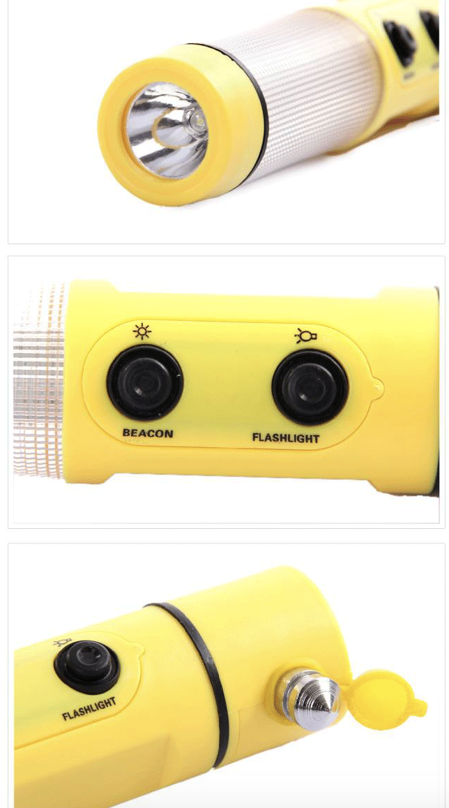 4 in 1 Alarm light, Safety hammer, Cutting knife, LED lighting 3