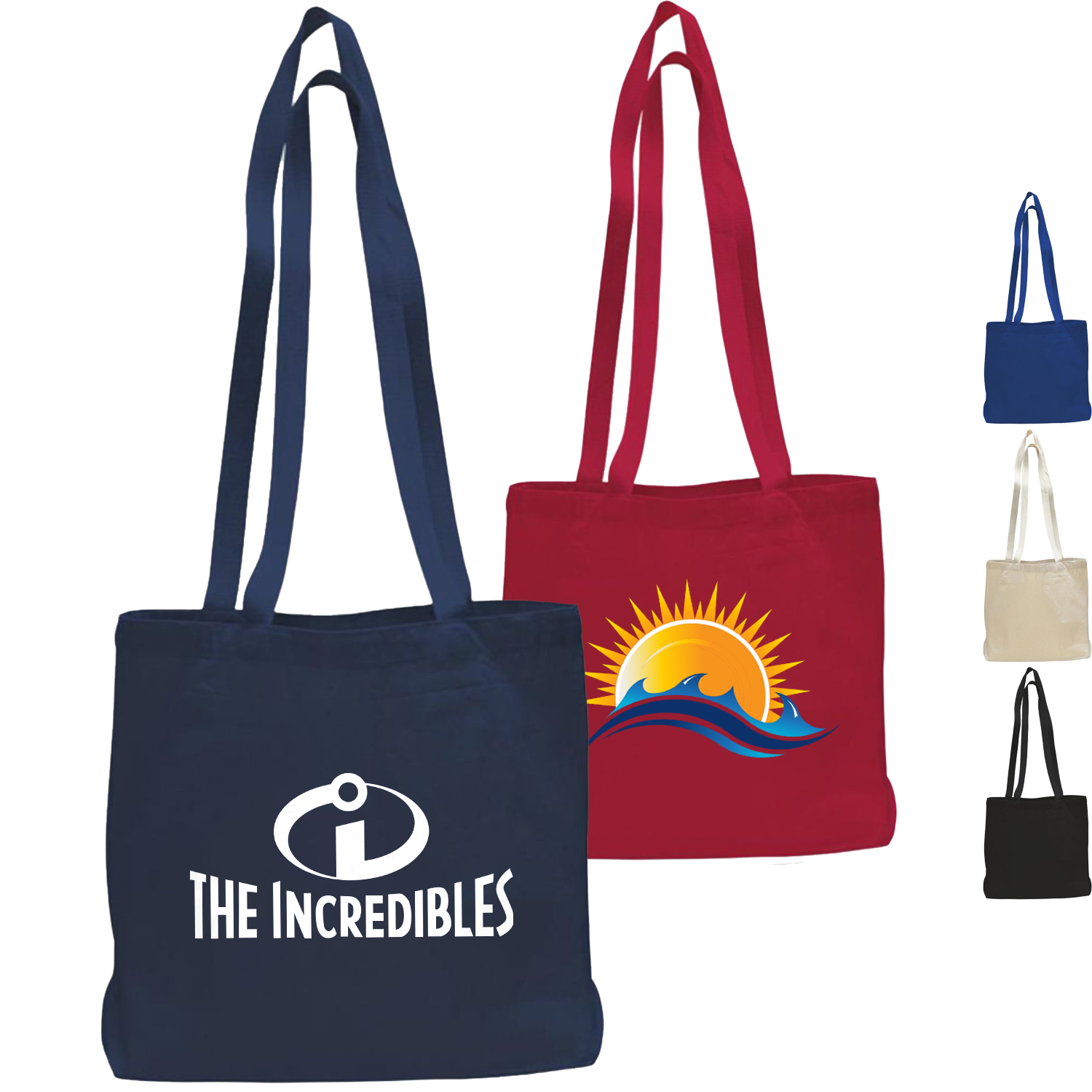 Large Cotton Canvas Messenger Tote Bag USA Decorated (18" x 14") 3