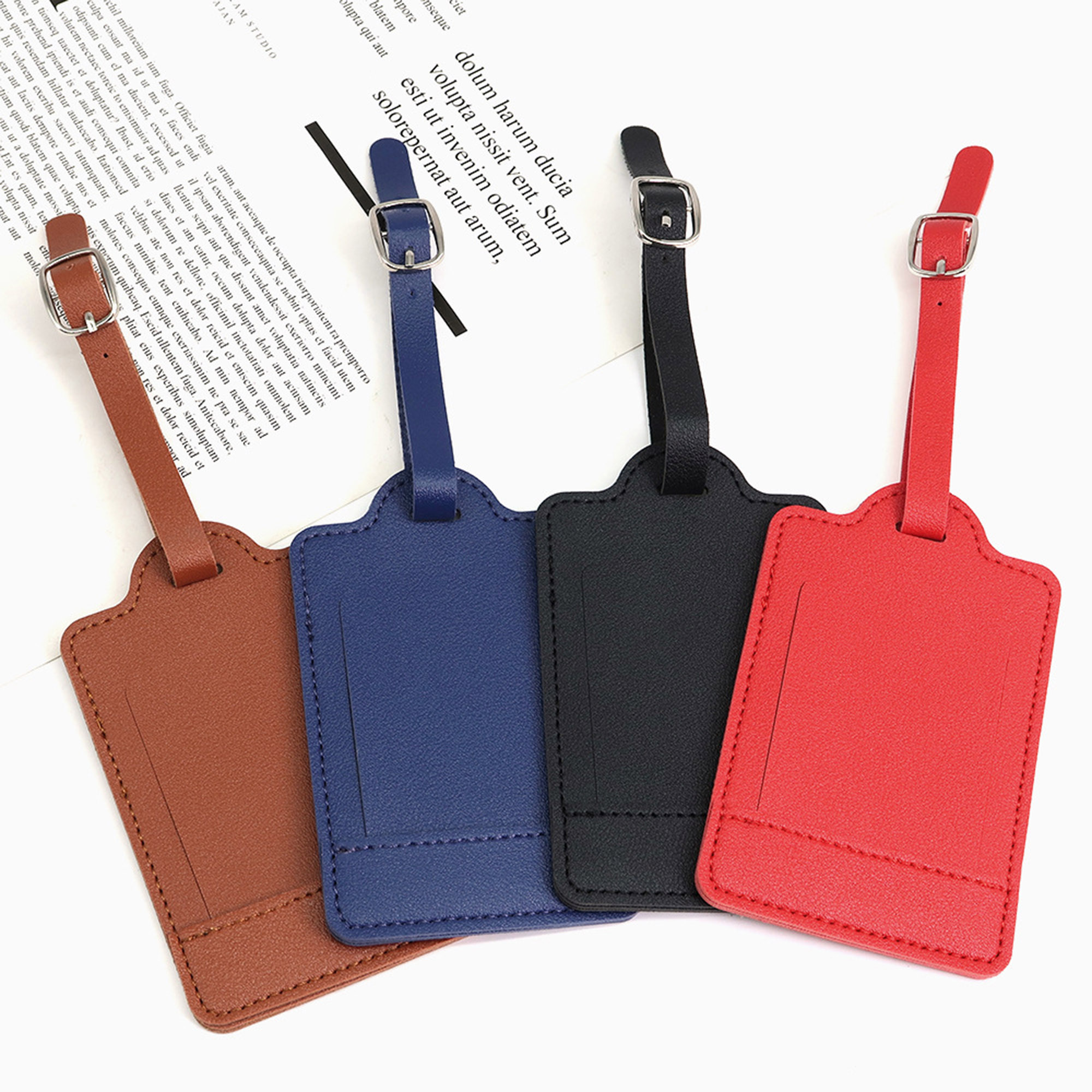 PU Leather Luggage Travel Bag Tags 11