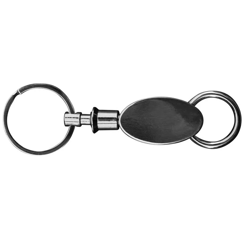 Gunmetal Elliptical Key Chain 1