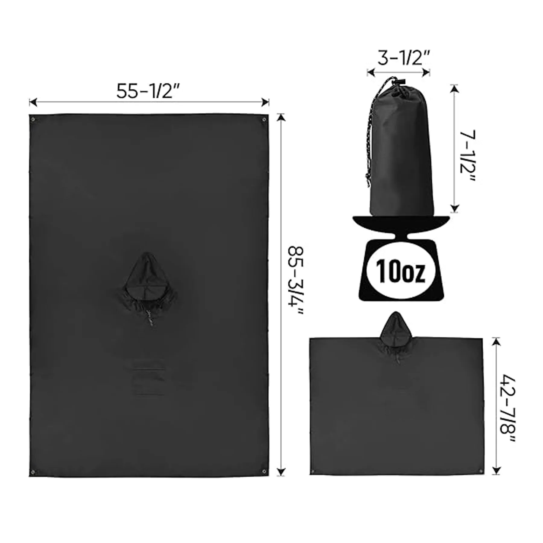 Hooded Rain Poncho 2