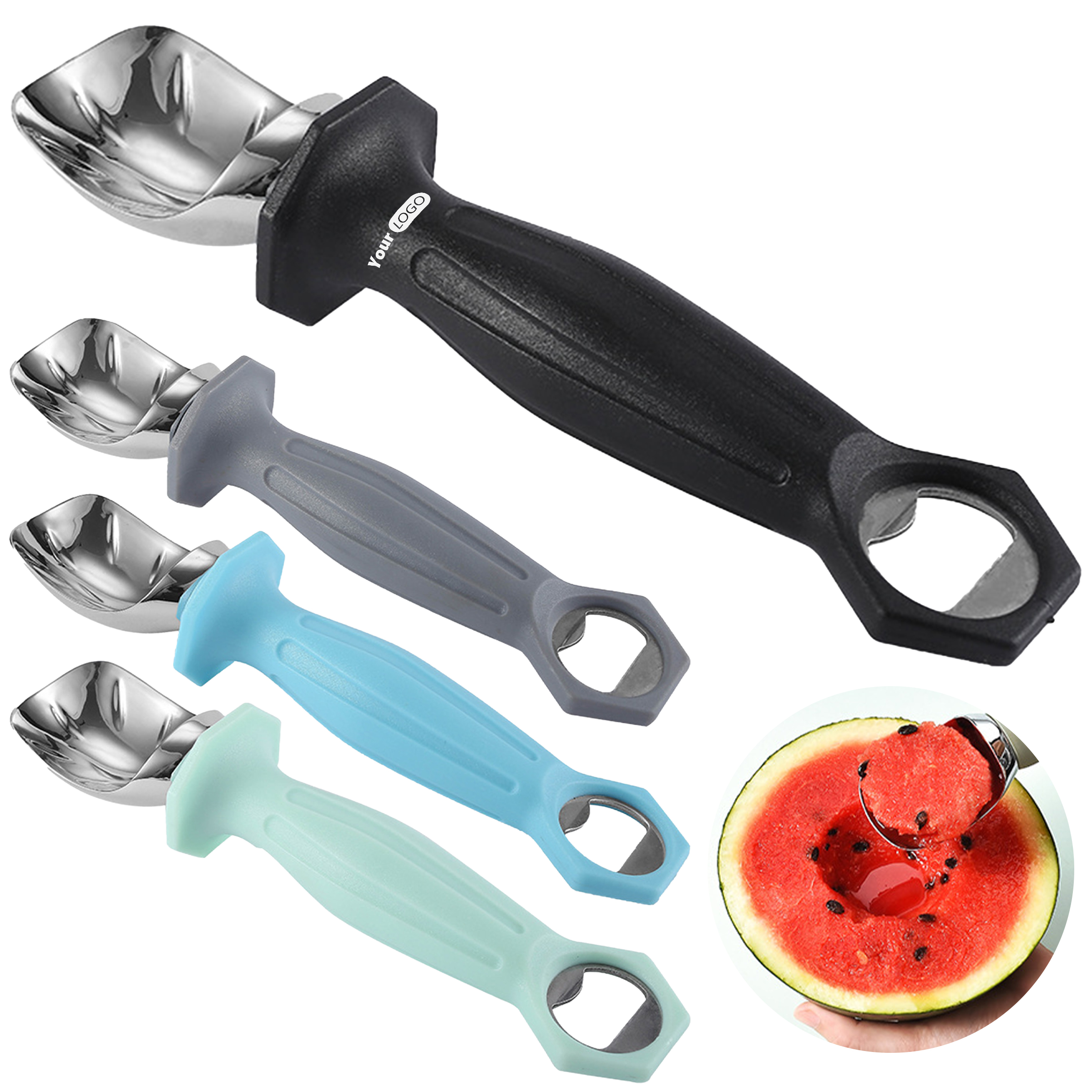 Zinc Alloy Ice Cream Spoon With Bottle Opener 1