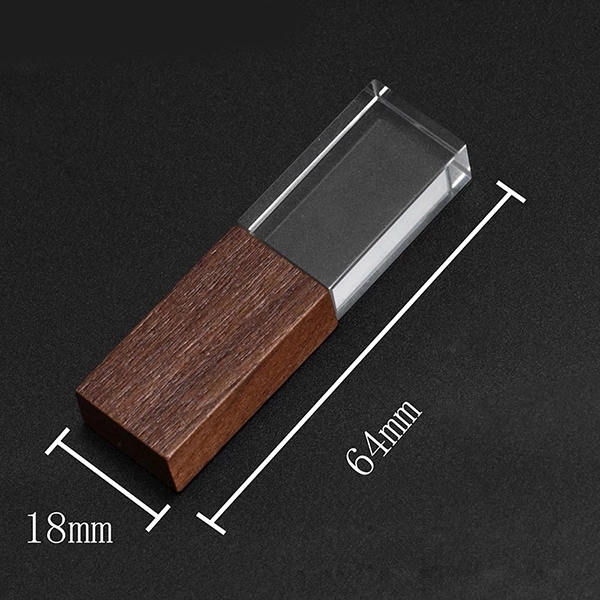 Engraved crystal USB drives with wooden box 4
