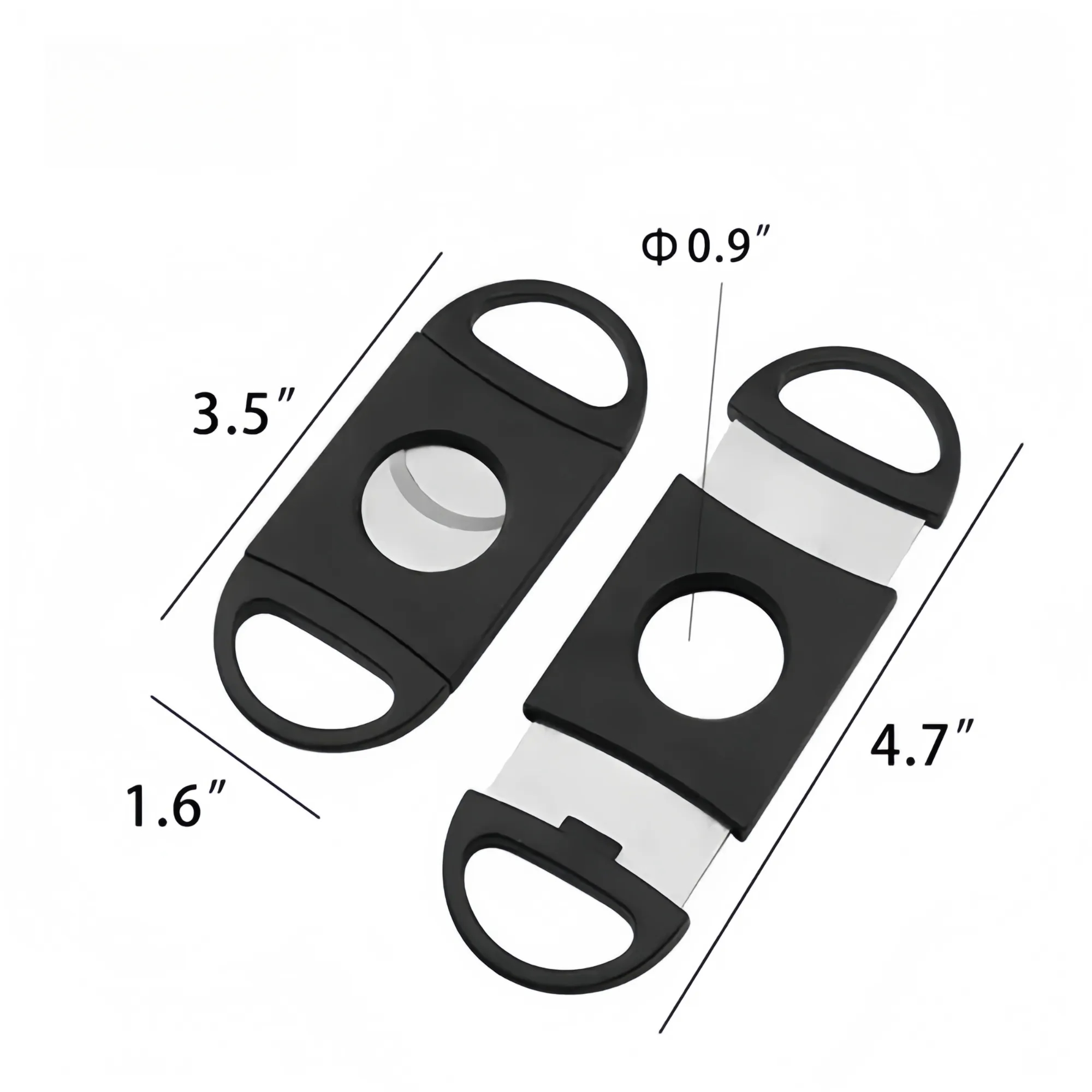 Custom Black Cigar Cutter Double Blade Guillotine 2