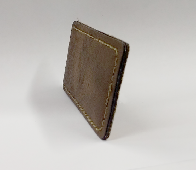 Leather Oval Stitched Badge 1.5" x 3" 12