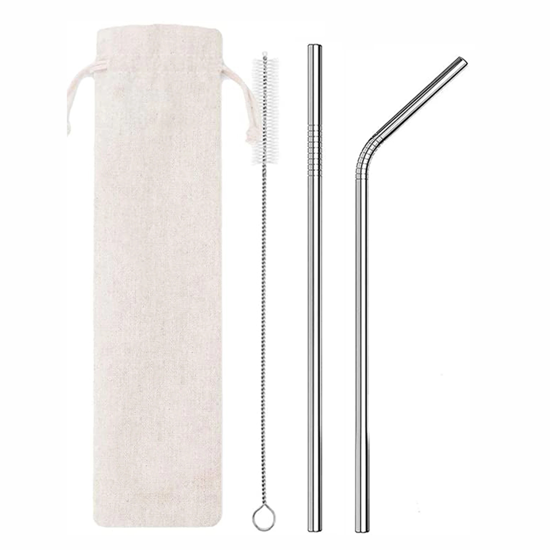 Stainless Steel Straw Set(White Bag) 2