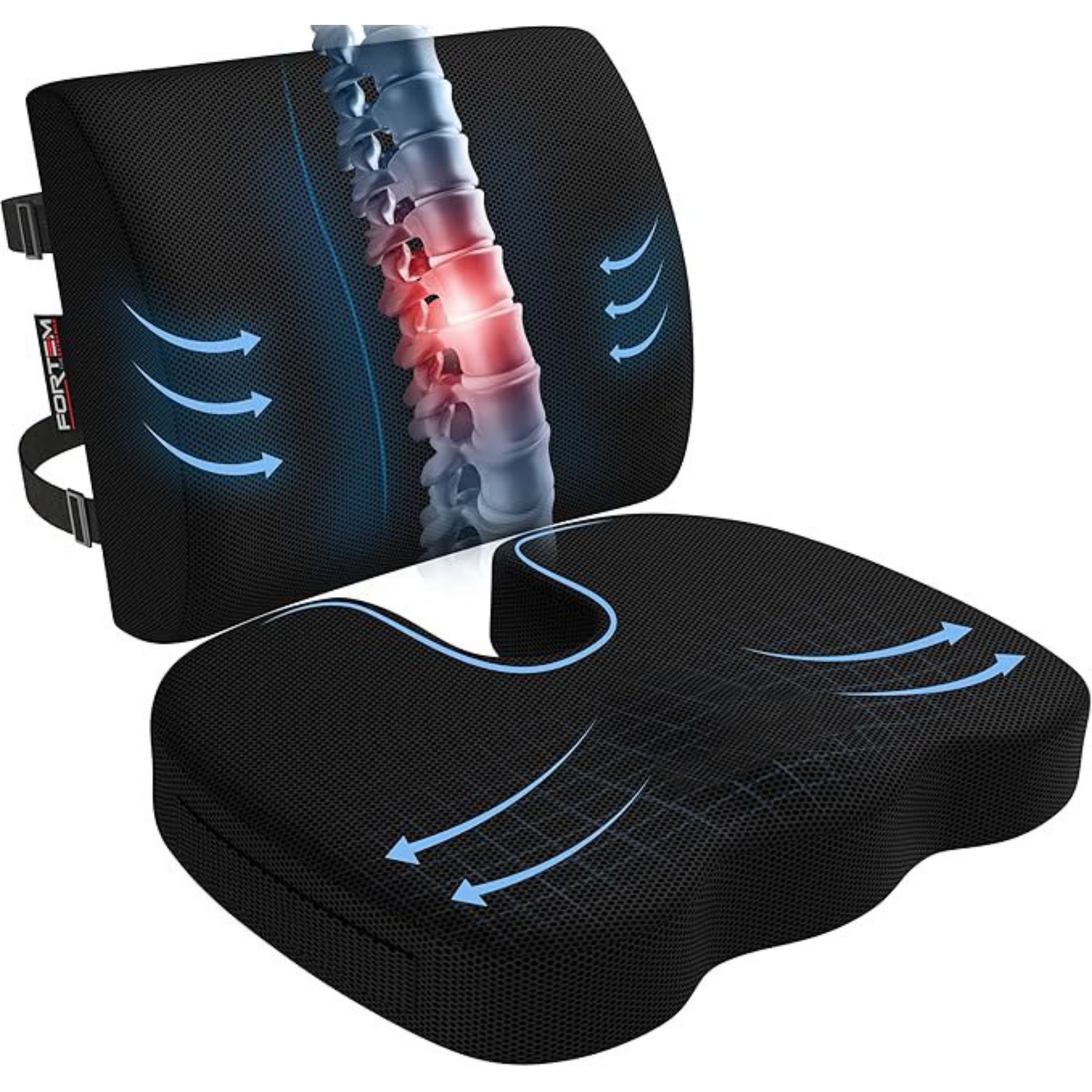 Memory Foam Seat Cushion and Lumbar Support 7