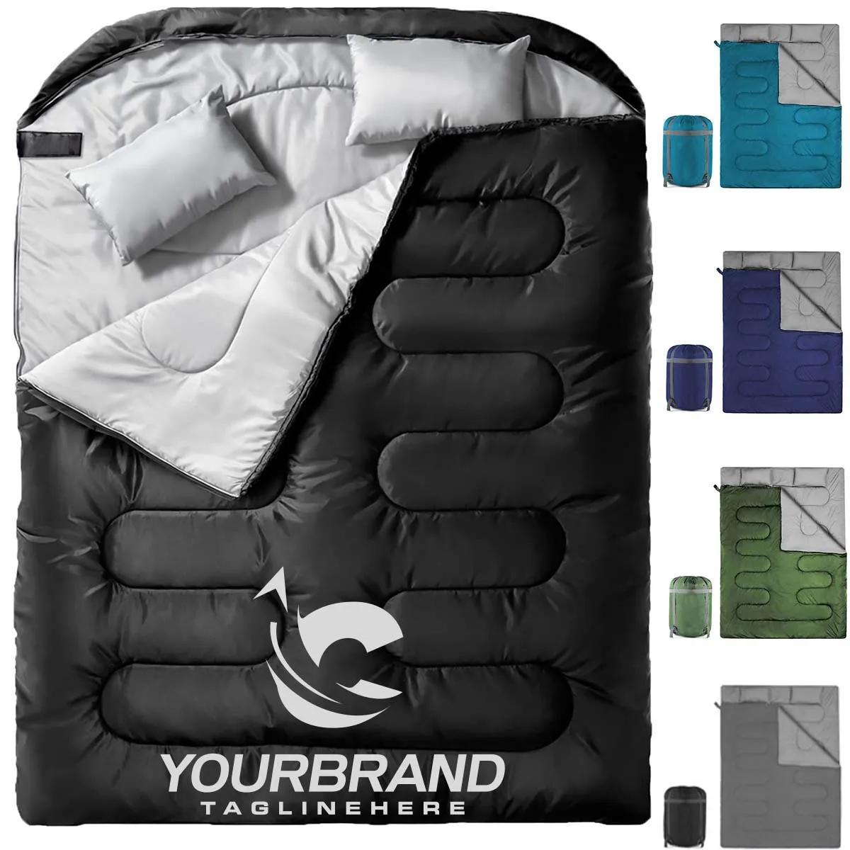 Queen Size Two Person Sleeping Bag for All Season Camping 3