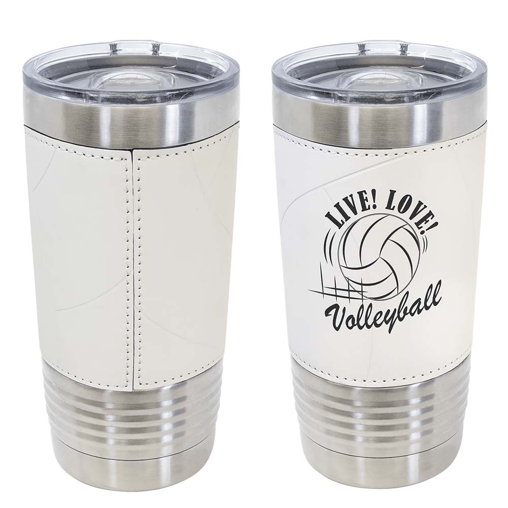 Football Leatherette Tumbler w/Slide Lid - 20 Oz. 2