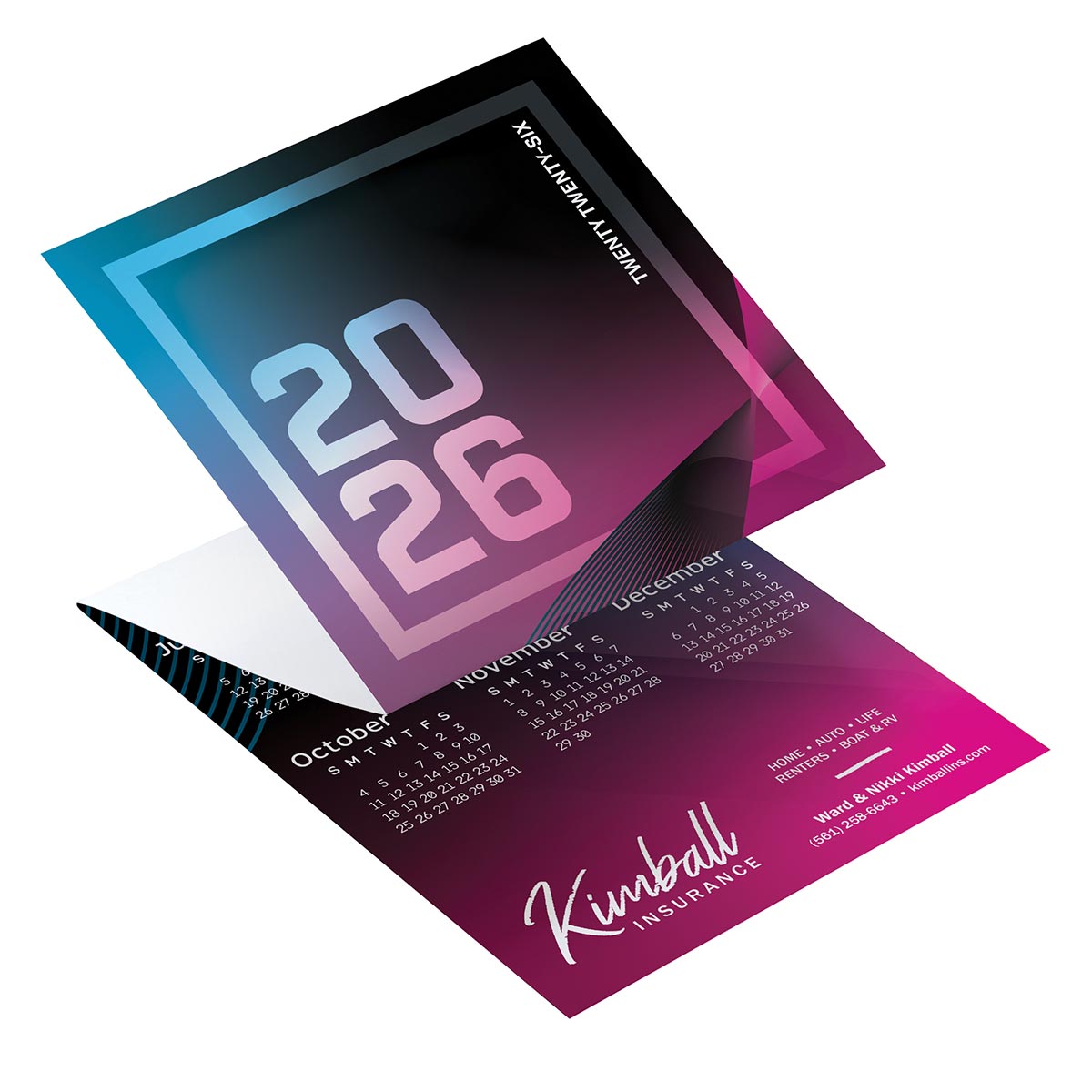 Color Blocks Trifold Calendar 2