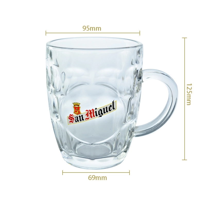 Custom 19 oz Embossed Beer Glass Mugs With Handle 3