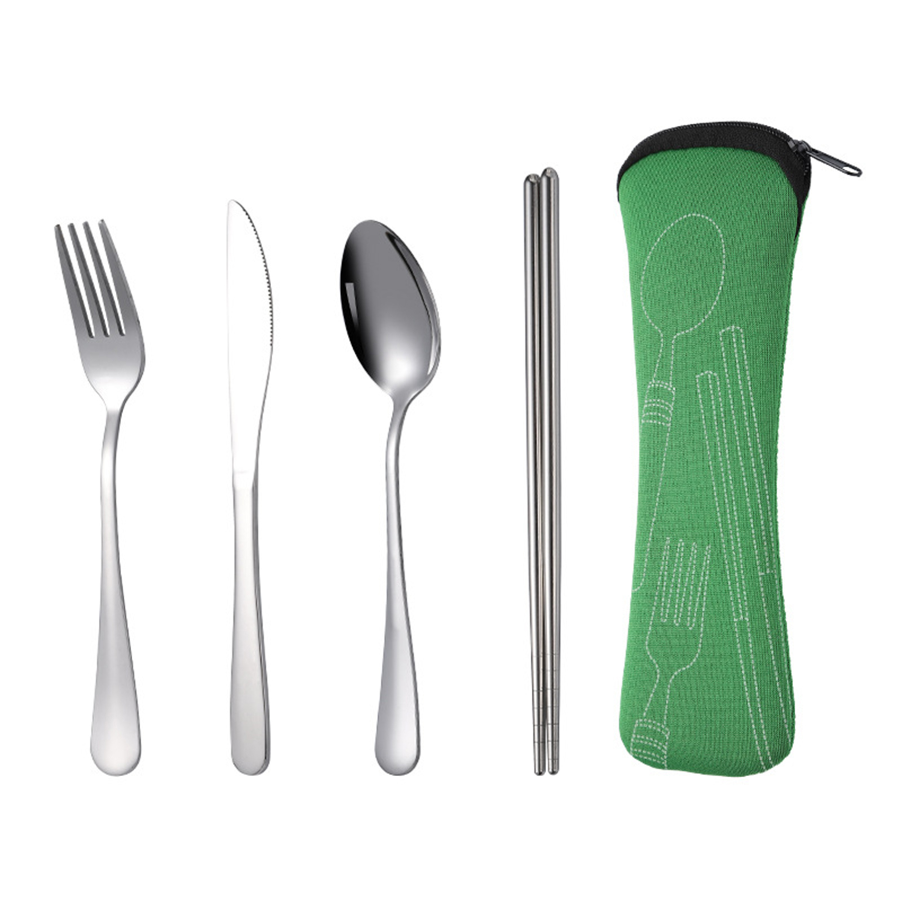 Portable 4Pcs Cutlery Set With Carry Case 2
