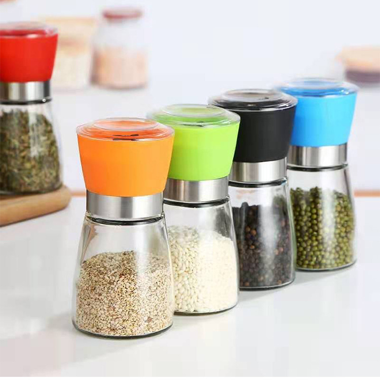 6OZ Manual Household Stainless Steel Grinder Dust-proof Lid Kitchen Dining Bottle 10
