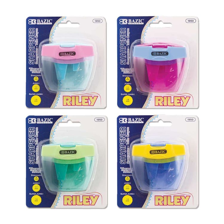 Triple-Hole Pencil Sharpener - Assorted Colors 2