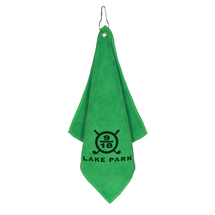 "THE WEDGE" Recycled RPET 300 GSM Heavy Duty Golf Towel - 12" W x 12" H 13