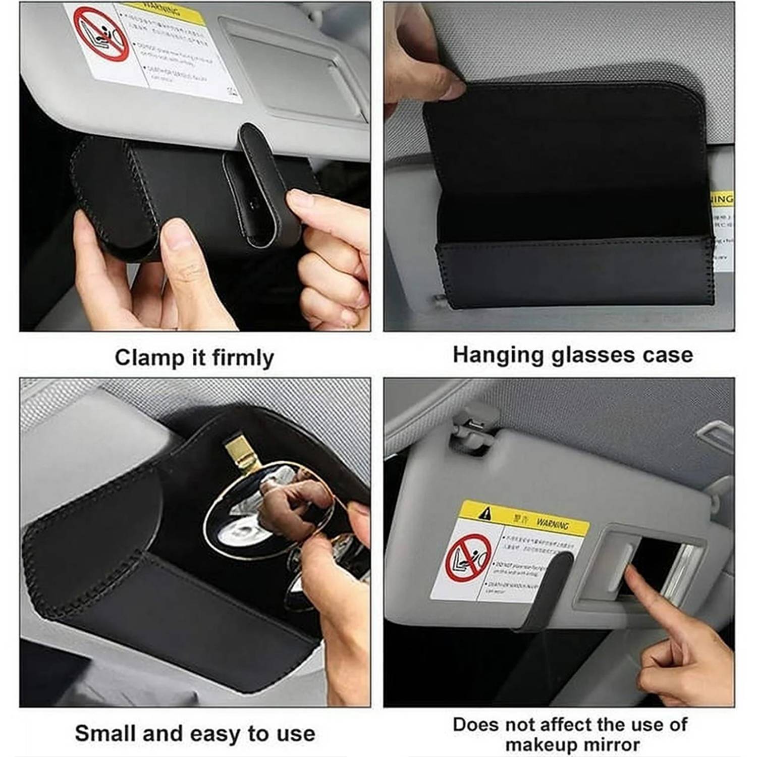 Universal Microfiber Pu Leather Car Sunglasses Case 5