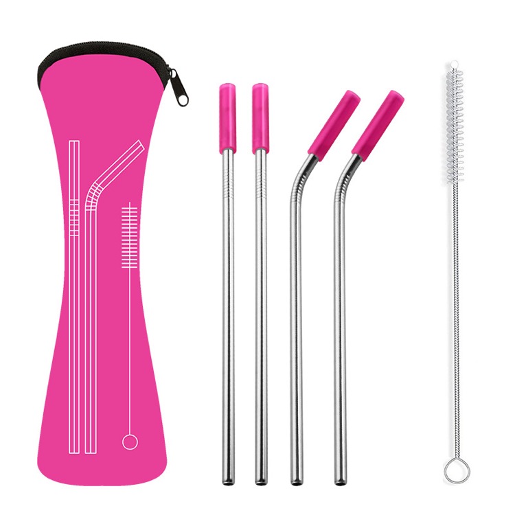 Stainless Steel Straws,Reusable with Cleaning Brush 4