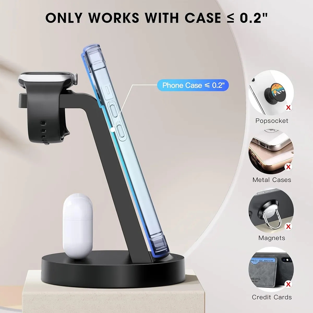 3 In 1 Wireless Charging Station For Phone Watch Headphone 2
