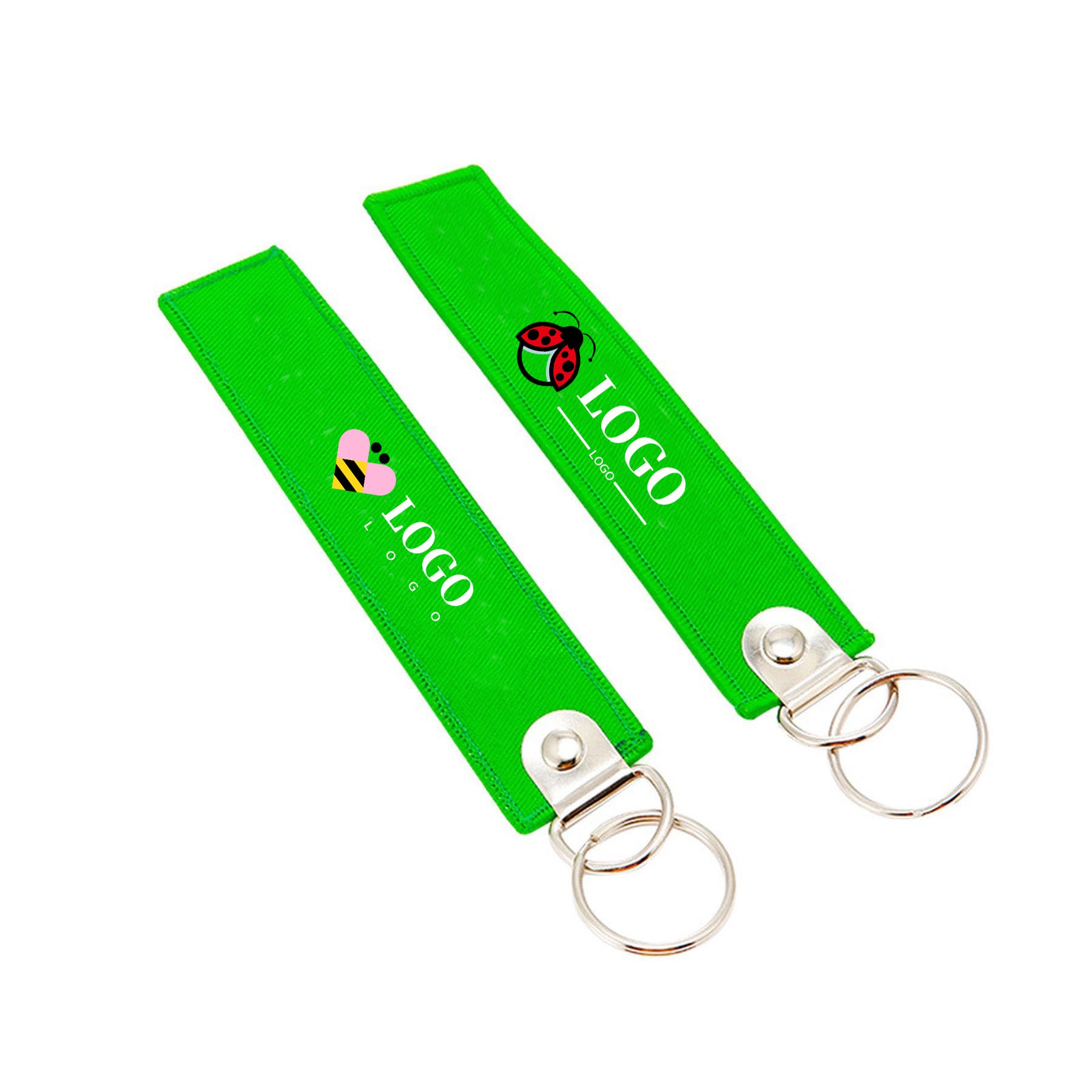 Custom Logo Embroidery Woven Key Chain Motorcycle Key Tag