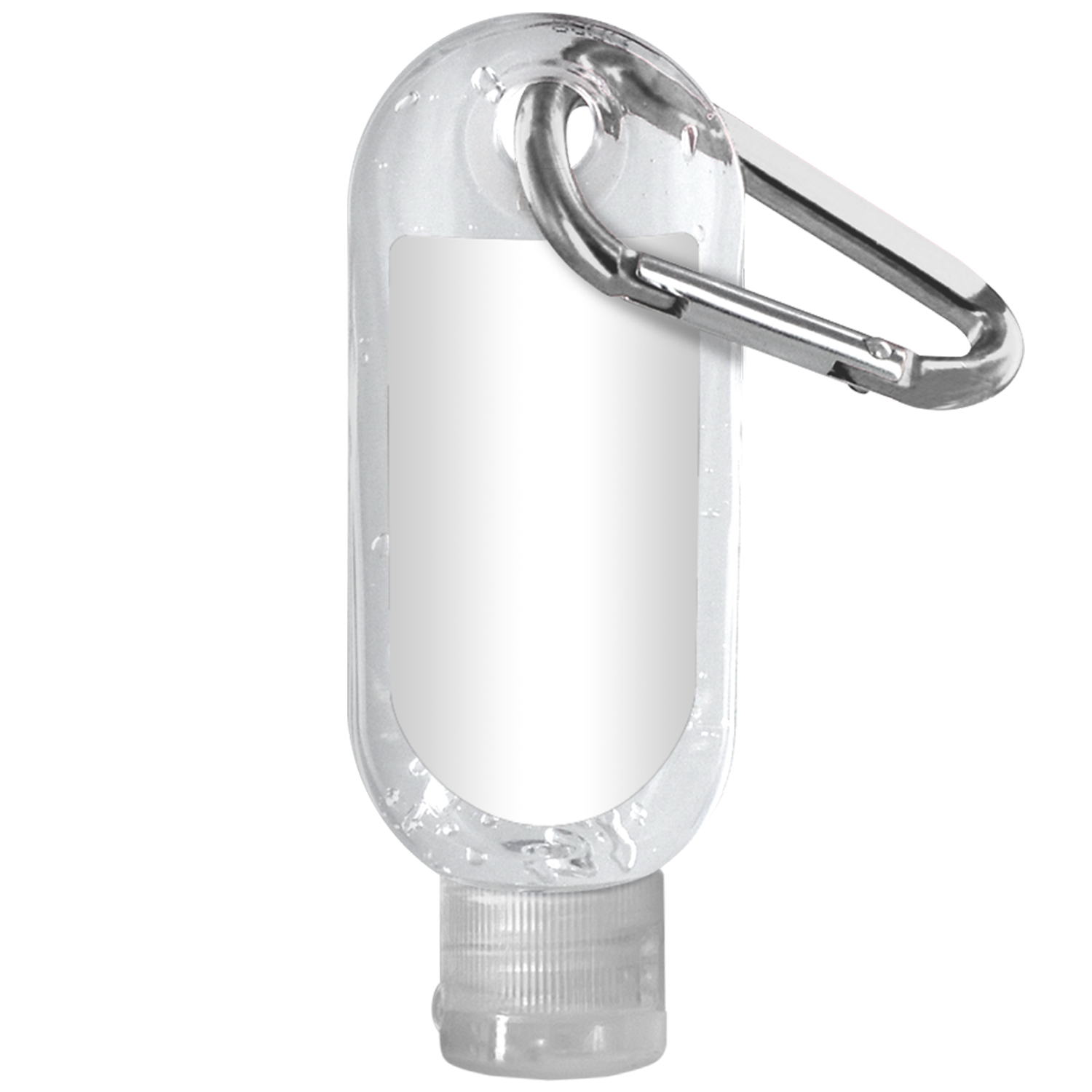 Clear Bottle 1.9 oz. Sanitizer with Carabiner 2