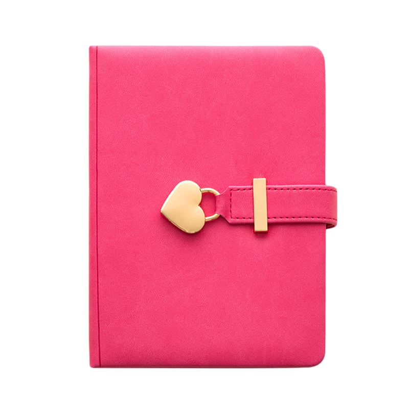 PU Leather B6 Heart Lock Diary Journal Gift Notebook 11