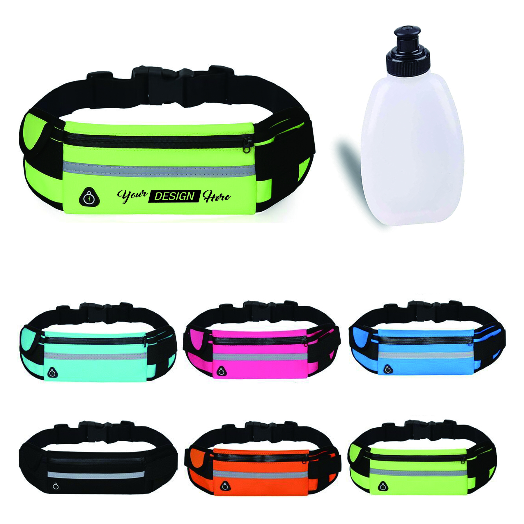 Running Belt Waist Bag With 10 OZ Water Bottle 1