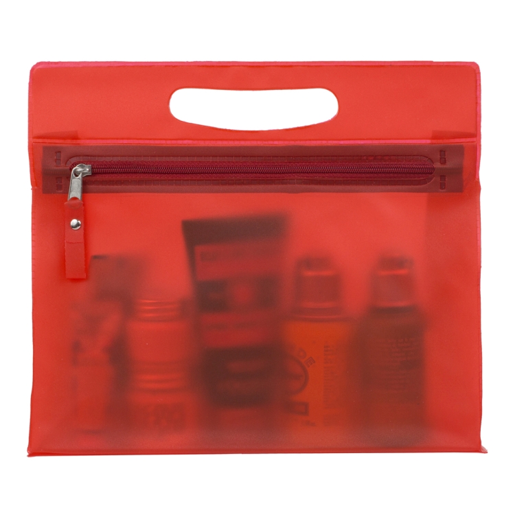 9-1/2" W x 8-1/4"H - "Bermuda" Vinyl Travel Pouch with Zipper 26