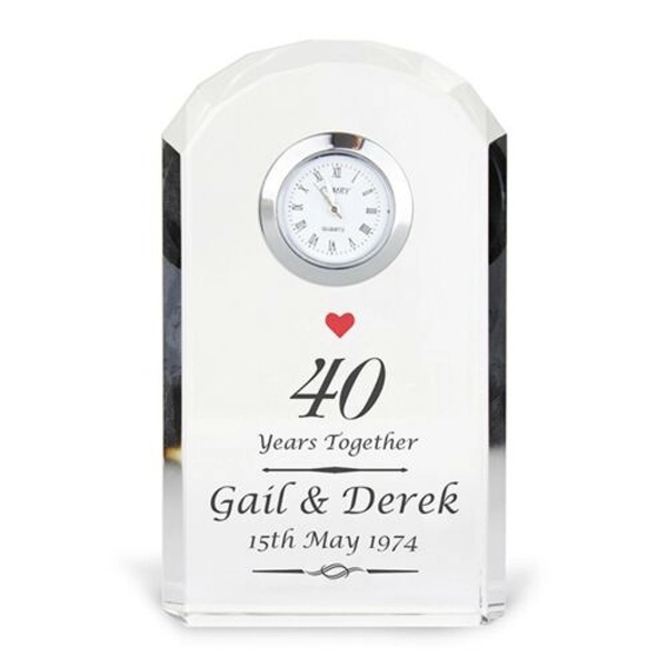 Personalised Crystal Anniversary Clock 3