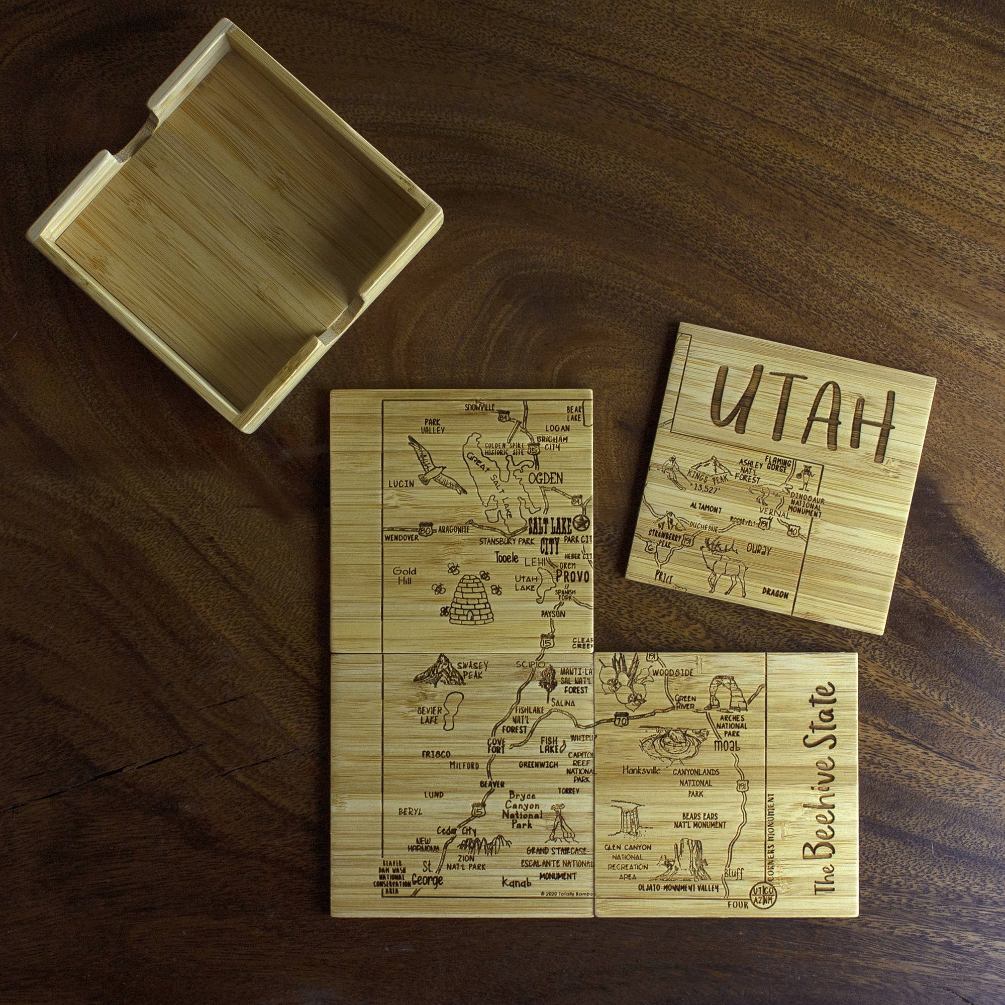 Utah Puzzle Coaster Set 8