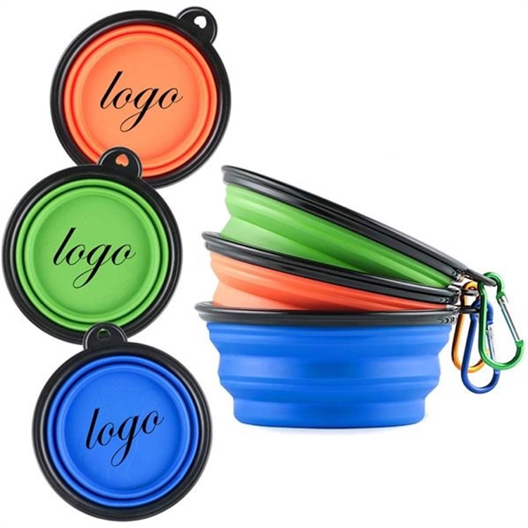 Silicone Collapsible Pet Bowl with Carabiner 1